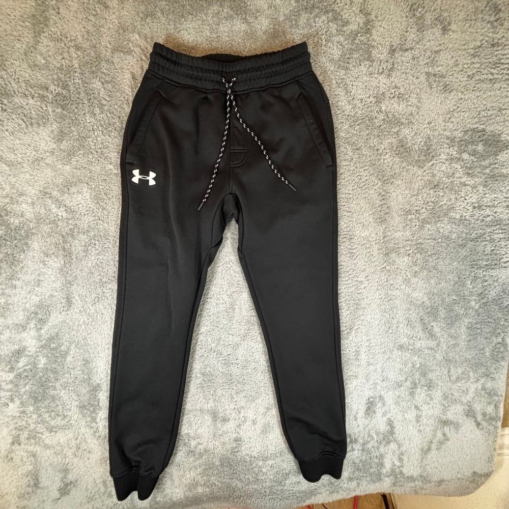 Under Armour ColdGear Black Fitted Joggers Fleece Lined Sweatpants Mens Small